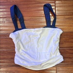 Free People White and Blue Top